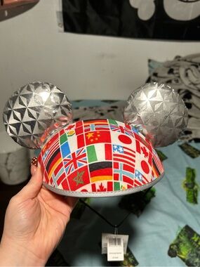 Silver Ear Flag-Print Mouse Ear Headband